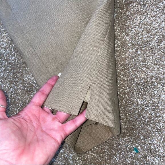 Talbots pants Irish Linen tan straight leg breathable SZ 12 POCKETS zip up - Picture 5 of 12